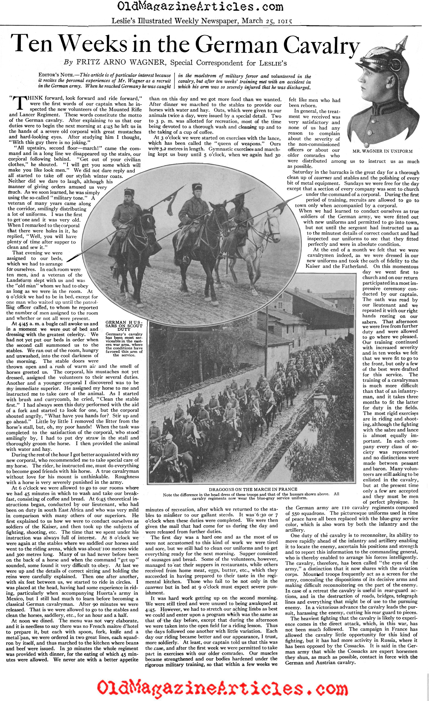 Ten Weeks in the German Cavalry (Leslie's Weekly, 1915)